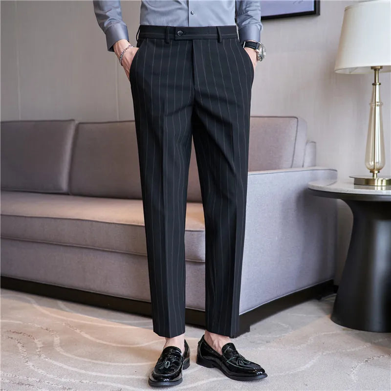 Pinstripe Suit Trousers for Men Verno