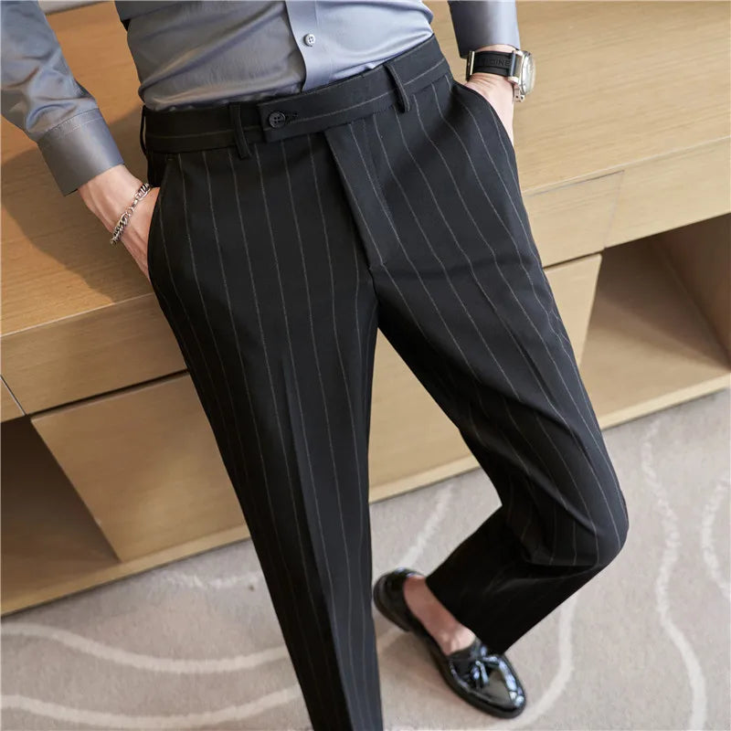 Pinstripe Suit Trousers for Men Verno